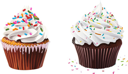 Poster - Delicious cupcakes vector