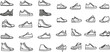 Shoes line vector icons