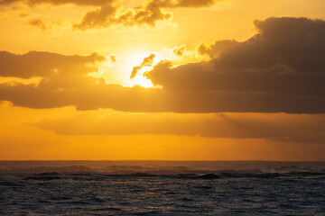 Superb sunrise on a pretty beach in Punta Cana in the Dominican Republic