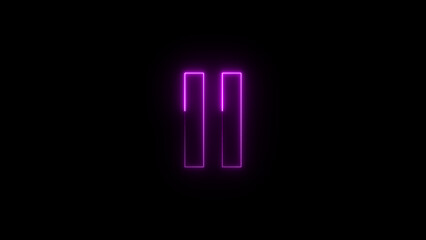 Wall Mural - neon line icon on black background.