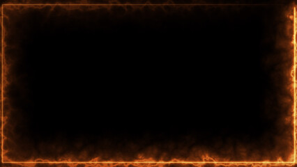 Wall Mural - Abstract glowing fire effect neon light rectangle frame icon background illustration.