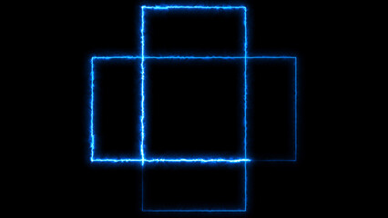 Wall Mural - abstract glowing fire effect neon light rectangle frame icon background illustration.