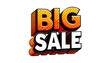 A transparent background featuring the words 'BIG SALE' in a bold, 3D block style