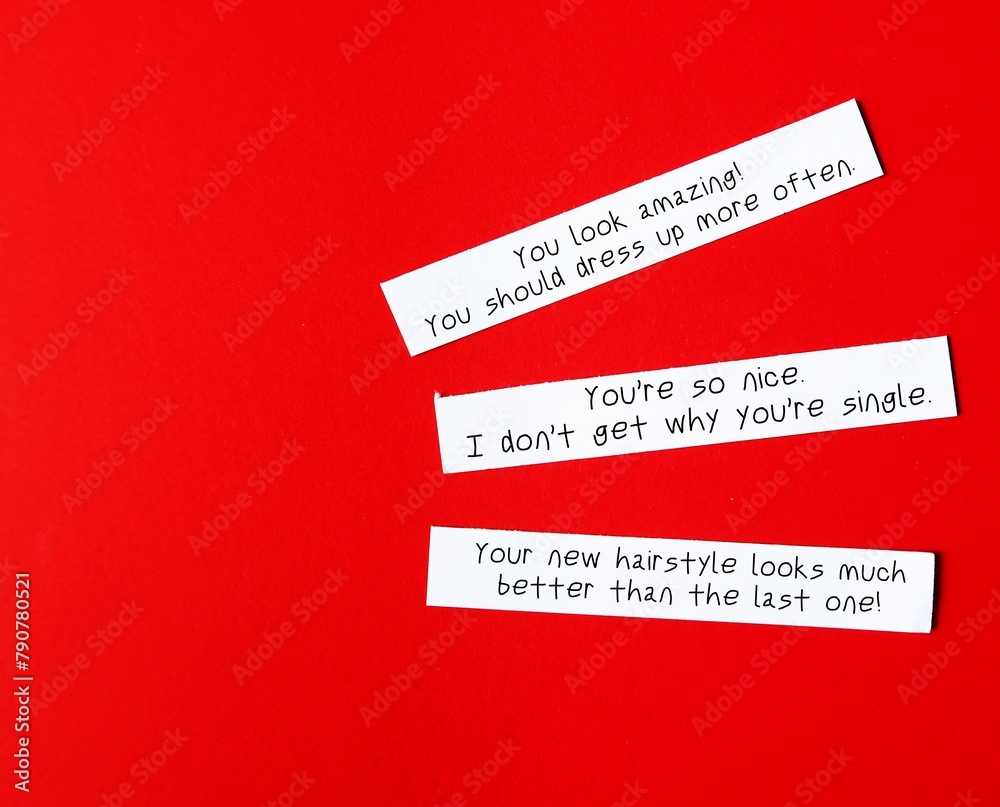 Note paper with sample of Backhanded Compliments - remark which seems ...