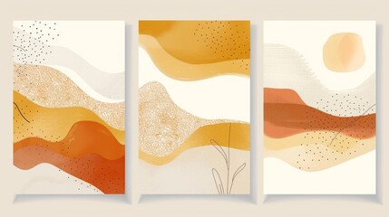 Poster - A collection of minimalist gold abstract wall arts, framed prints, canvas prints, posters, home decor, covers and wallpapers in soft earth tones.