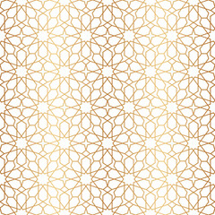 Wall Mural - morocco gold seamless pattern. repeating golden marocco grid. arabic background. repeated simple mor