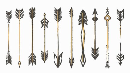 Aufkleber - Modern icons set with hand-drawn arrows.