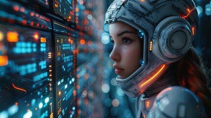 Leinwandbilder - AI robot trader analysing charts in the stock market. Robot trader assistant on the forex market. Trading AI robot developing trading strategies. AI robot trader analysing charts in the stock market.