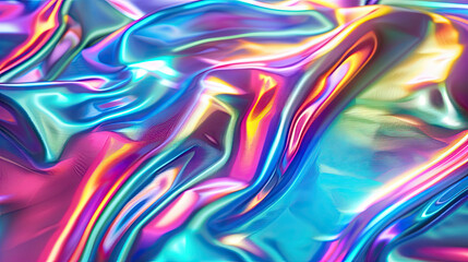 Wall Mural - Dark Holographic Rainbow Holo Swirl Background