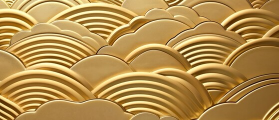 Aufkleber - Modern Japanese pattern. Gold geometric background...