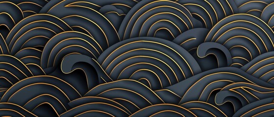 Aufkleber - Modern seamless pattern in Japanese style with abstract background and artistic elements.