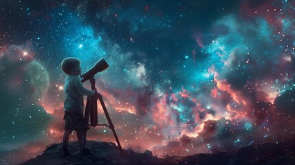 Stargazing Wonder: A Child's Vision, generative ai