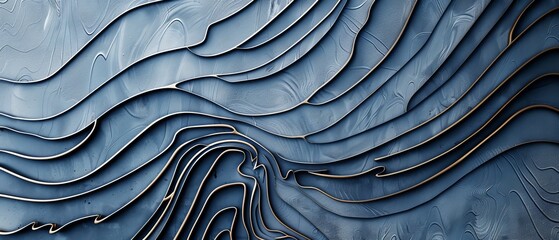 Poster - A modern of a Japanese pattern with a blue line background. This is a natural style pattern.