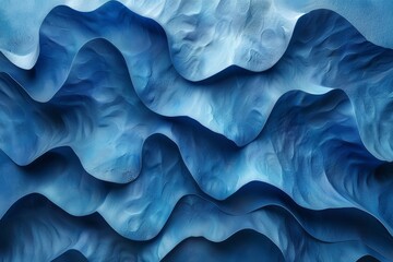 Poster - A close-up image featuring abstract blue wavy patterns simulating a soft fabric texture, invoking a calming and soothing feeling