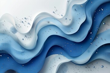 Poster - An image of gentle blue waves with white and grey highlights that give an impression of a serene and pristine ocean landscape