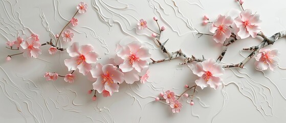 Poster - Symbols and icons for flower logos. Pink flower elements.
