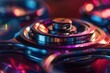 Close up of a spinning Fidget spinner, fidget spinner stress relieving toy, AI generated
