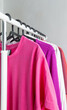 women's clothing in pink  trendy colors on a hanger
