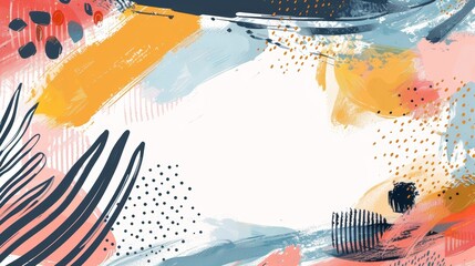 Aufkleber - This hand painted cover design modern features a background of abstract arts, as well as hand drawn textures for wall decoration, invitations, cards, banners, and posters.