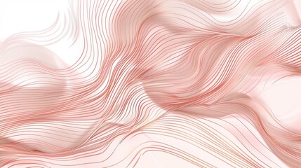 Aufkleber - This is a luxury rose gold line art wallpaper. Pink wall art background design for home decor, wallpaper, print, cover, website, packaging design. Modern illustration.