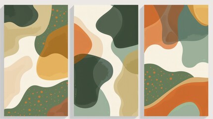 Poster - Art brush modern collection with earth tones - ideal for wall framed prints, canvas prints, posters, home decor, covers, and wallpapers. A modern illustration of abstract wall arts.