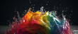 colorful watercolor ink splashes, paint 273