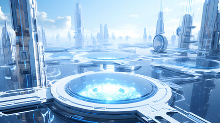 Digital technology blue future digital world abstract web page PPT background