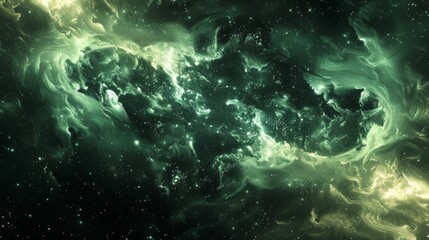 Wall Mural - enchanting green nebula starfield in deep space