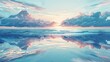 Abstract double exposure of ocean waves and a serene sky, creating a tranquil and surreal seascape that evokes peace and vastness