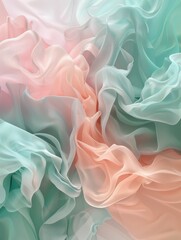 Poster - pastel blush pink and seafoam green soft gradient abstract art painting