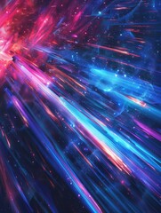 Poster - Radiant Coral Pink and Azure Blue Streaks Artistic Abstract Background Image