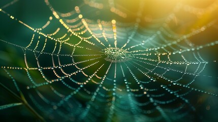 Sticker - Ethereal Green Spider Web, generative ai