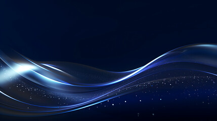 Fototapete - digital technology blue silver wave curve abstract poster web page ppt background