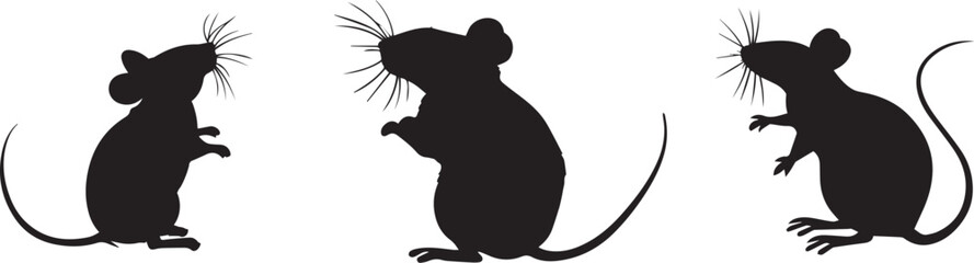 Mouse silhouette vector icon.  Set of mouse. Silhouette vector