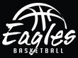 Eagles Basketball Team Graphic White Version is a sports design template that includes graphic Eagles text and a stylized basketball. This is a great modern design for advertising and promotions.