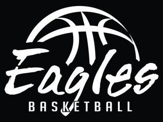 Wall Mural - eagles basketball team graphic white version is a sports design template that includes graphic eagle