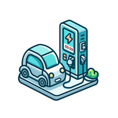 Car charger station vector illustration