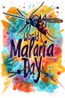 illustration with text to commemorate World Malaria Day