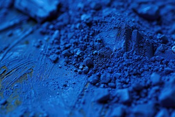 ultramarine blue pigment: artistic dust of coloured hue for paint and dye