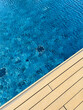 swimming pool in the pool with wood terrace, water wave vibration
