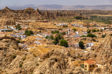 Sticker - Guadix caves houses (Cuevas de Guadix), Guadix, Province of Granada, Andalusia, Spain