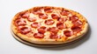 © Olha Koval - Pepperoni pizza on a white background. AI generated.