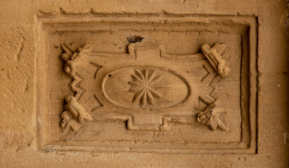 Wall Mural - Estrella en escudo de armas enmarcado