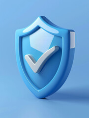 Poster - 3D rendering of blue shield, 315 Consumer Rights Day concept illustration