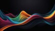 Flowing Dynamic Wave Lines in Rich Colors Against Black Background. Futuristic Abstract Concept.