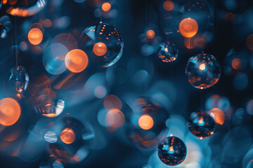 Poster - Abstract background with lights. A slide background for showcasing digital and creative content. Background image. Created with Generative AI technology.