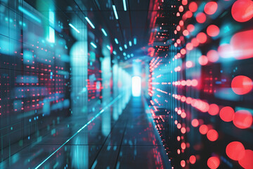 Poster - Abstract background with lights. A slide background for showcasing digital and creative content. Background image. Created with Generative AI technology.