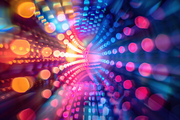 Poster - Abstract background with lights. A slide background for showcasing digital and creative content. Background image. Created with Generative AI technology.