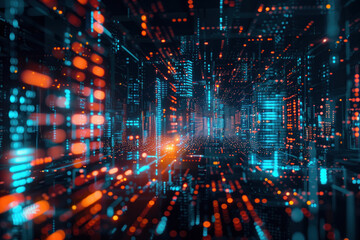Poster - Abstract background with lights. A slide background for showcasing digital and creative content. Background image. Created with Generative AI technology.