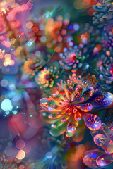 Poster - Abstract background with lights. A slide background for showcasing digital and creative content. Background image. Created with Generative AI technology.